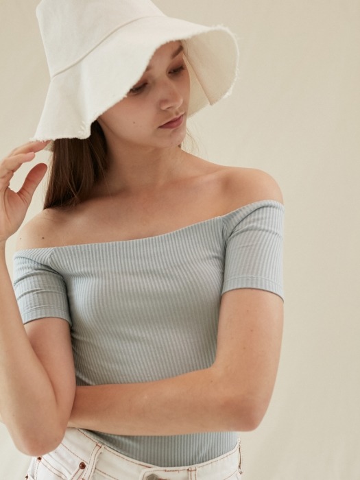 Bluv off-shoulder T_Skyblue