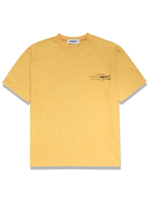 Vertical Big Logo Print Over-Fit TEE YELLOW