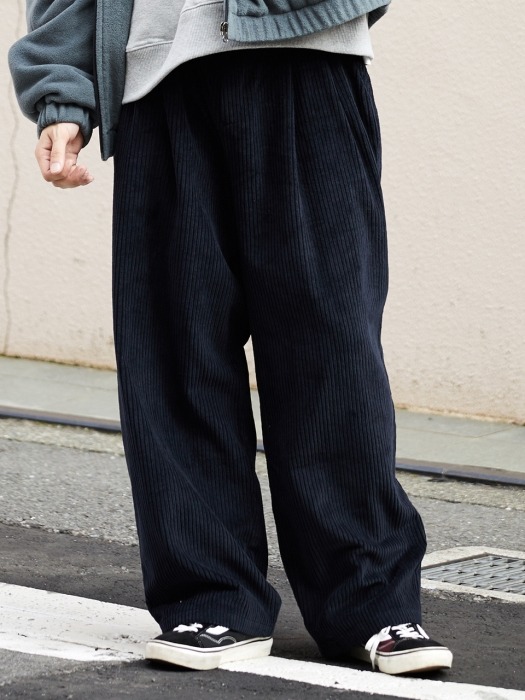 WIDE CORDUROY PANTS(NAVY)