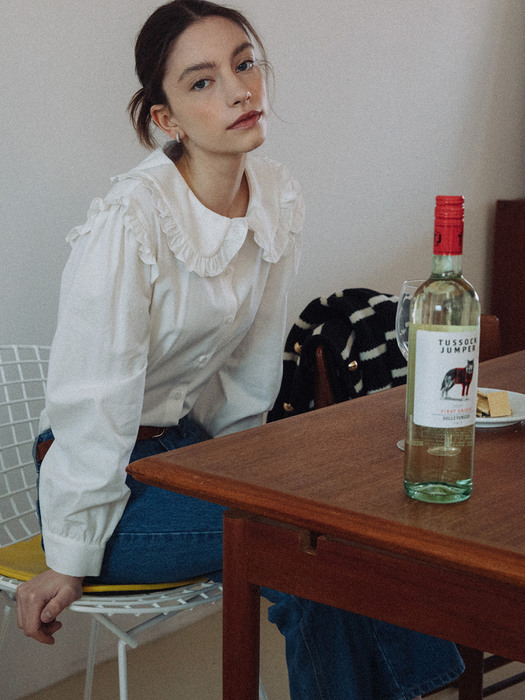 Joie Ruffle-trimmed Blouse_White
