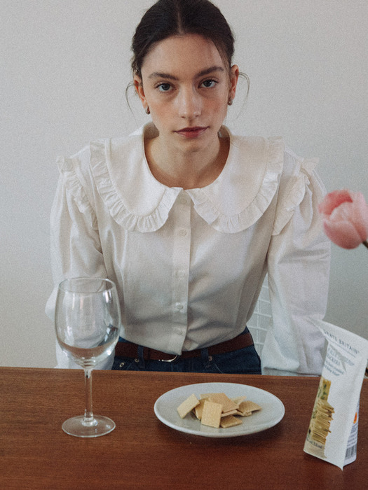 Joie Ruffle-trimmed Blouse_White
