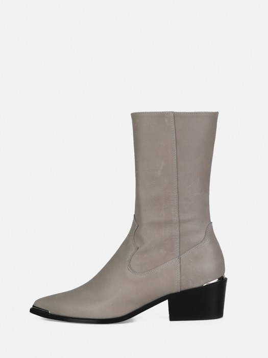 POINTED WESTERN BOOTS -BEIGE GARY