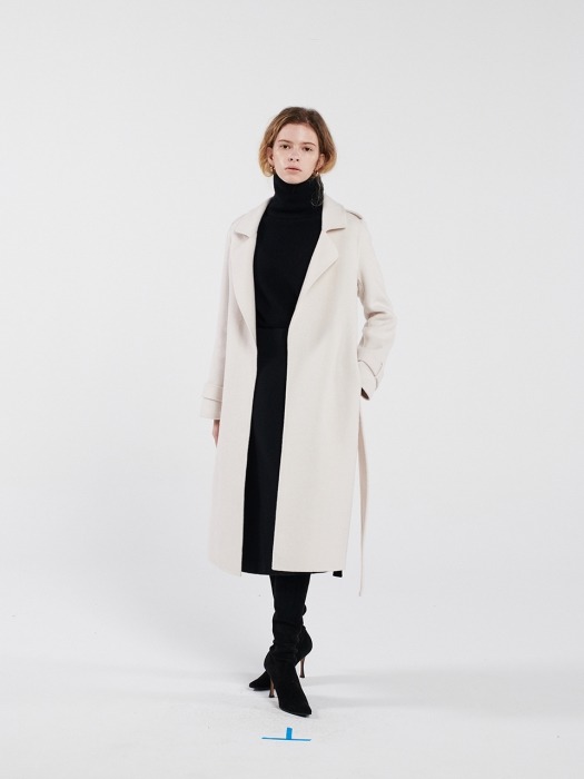 ANGORA BLEND HANDMADE COAT IVORY