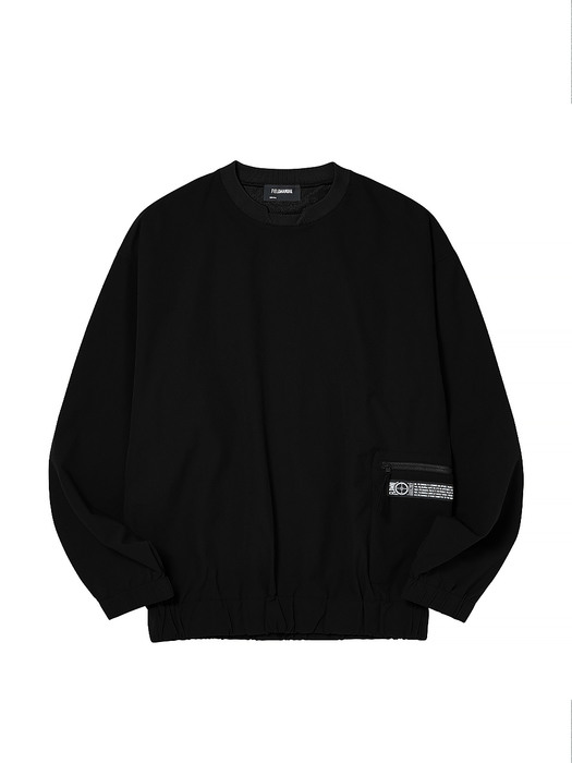 NAPPED RIPSTOP PULLOVER black