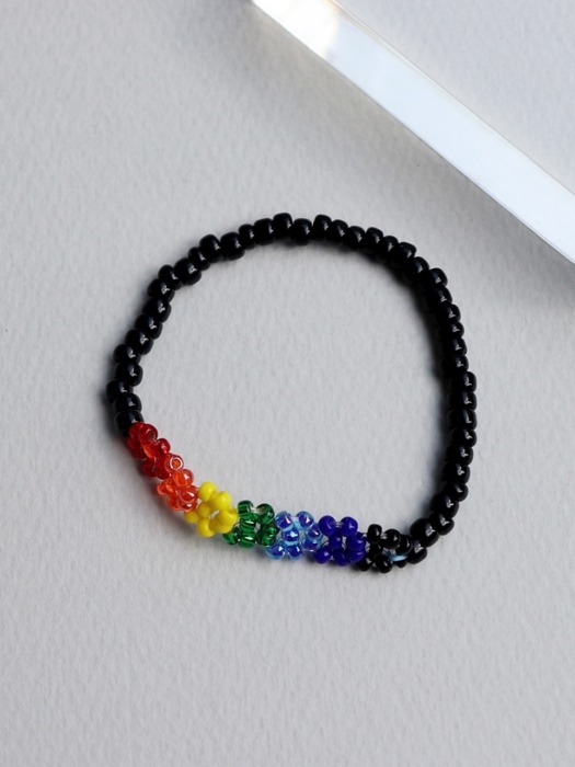 Rainbow color flower beads Bracelet 레인보우 컬러 플라워 비즈팔찌
