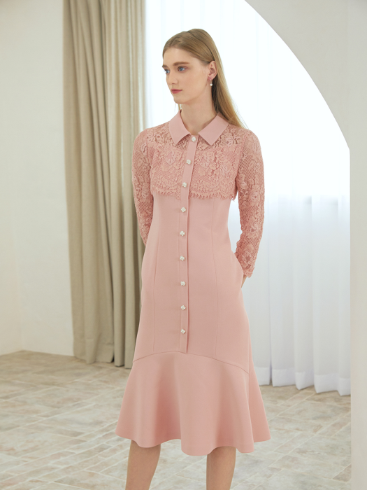 BAILEY / LACE MERMAID DRESS(pink)