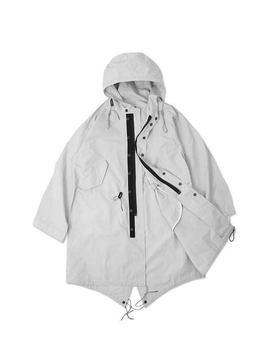 20S/S HOODED NYLON PARKA [LIGHT GRAY]