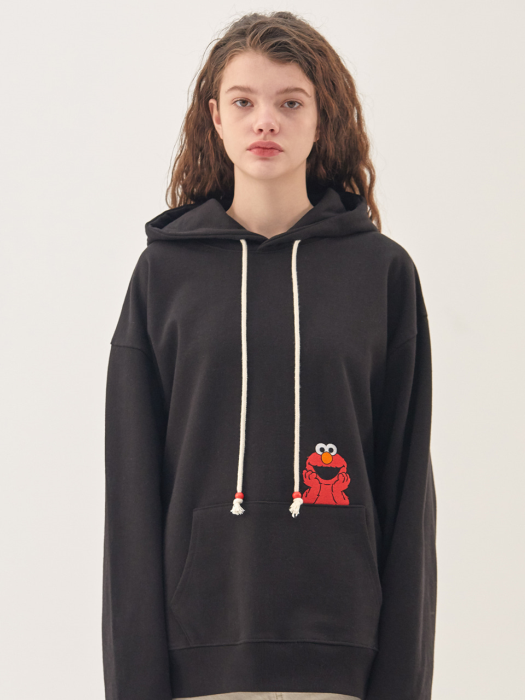 [SS20 SV X Sesame Street] Embroidered Hoodie(Black)