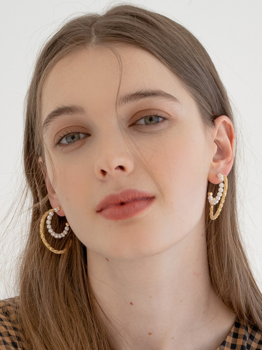 Twin moon ring earrings
