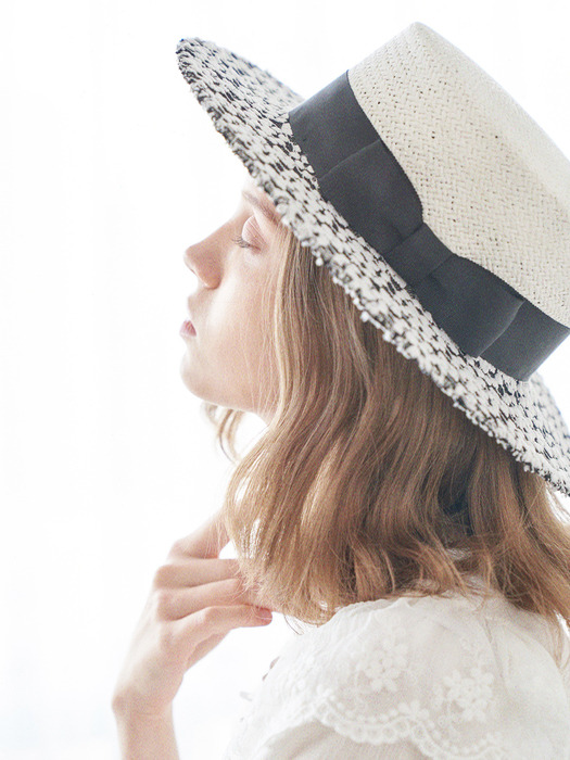 BOATER HAT-OVERCOLOR MIX WHITE