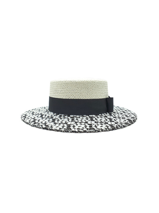 BOATER HAT-OVERCOLOR MIX WHITE