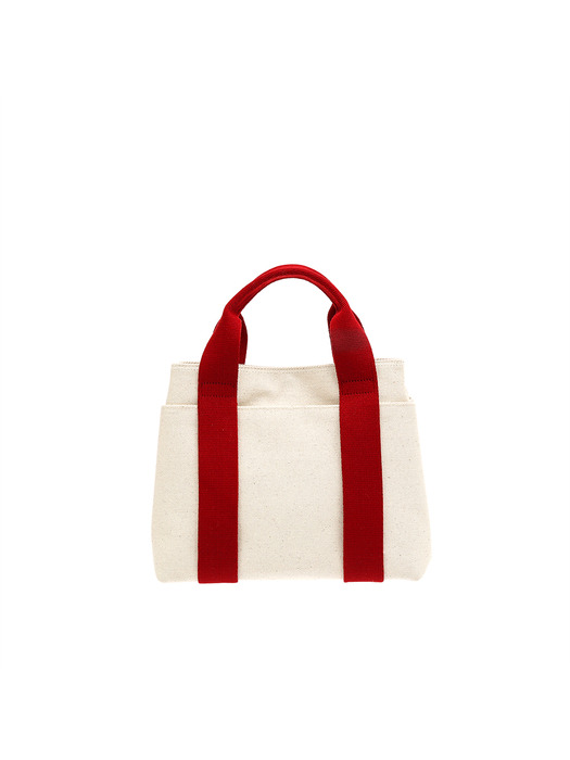 Stacey Daytrip Tote Canvas S_Ivory_Red