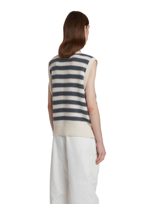 Waffle Knit Vest_Stripe