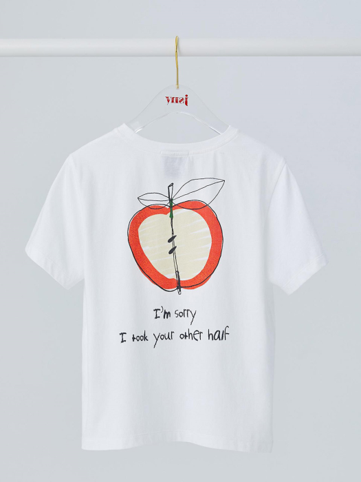 Back Apple print T-shirt [White] JSTS0B902WT