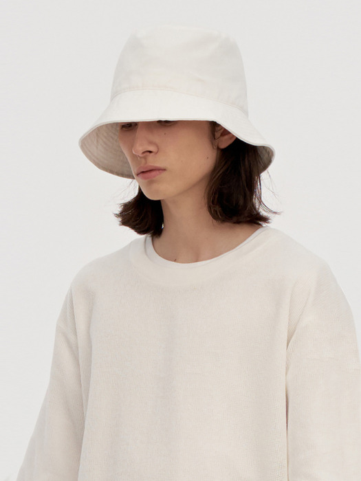 COTTON BUCKET HAT MEN[IVORY]