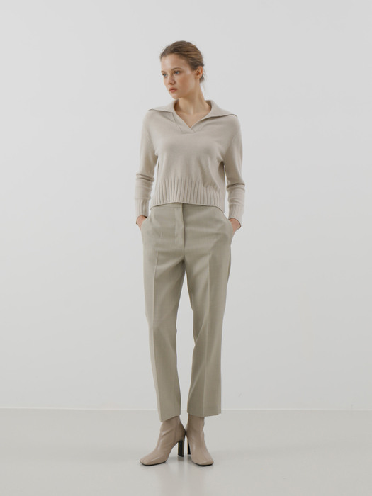 Cashmere wool-blended sweater_Beige