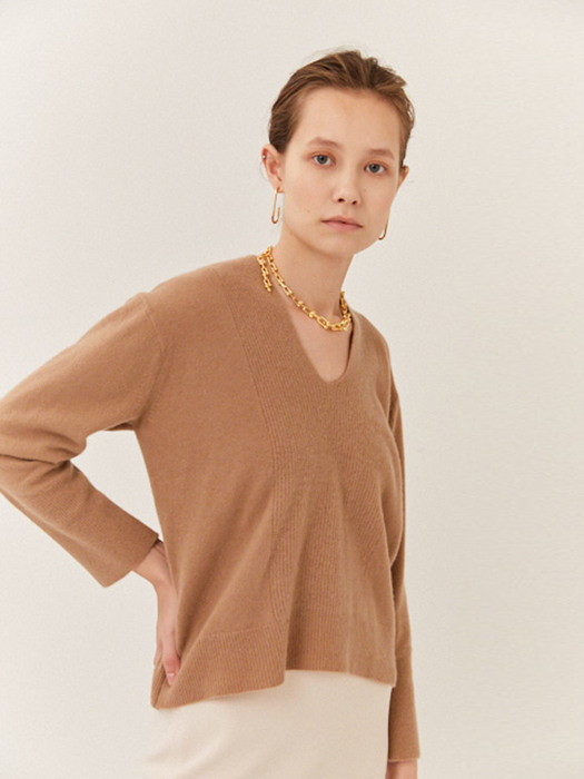 vollide cashmere top_taupe