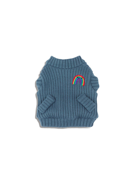 Rainbow Knit Cardigan Teapot Blue
