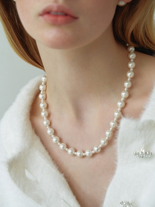 Two Pearl Ribbon Necklace