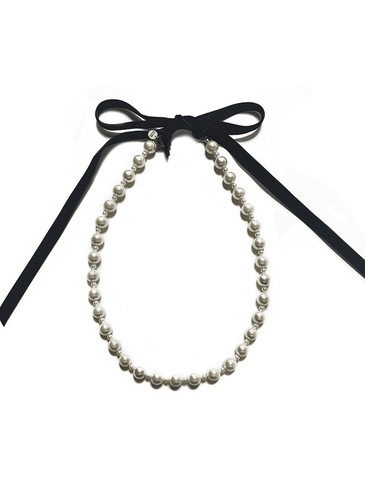 Two Pearl Ribbon Necklace