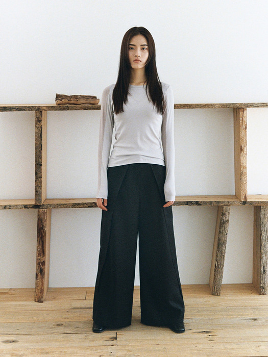 Wide wool trousers Charocal