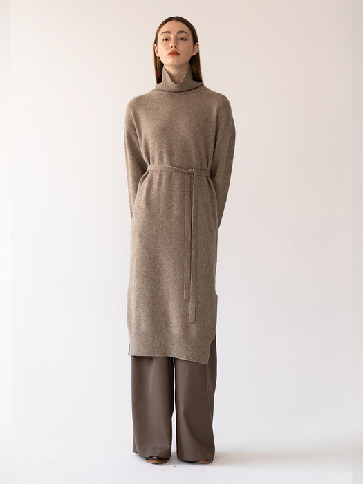 [FW20 ESSENTIAL] Turtleneck Knitted Dress Woody