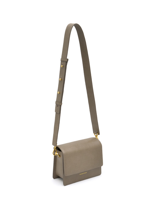 Mini Bold Chain Bag in Lizard Taupe