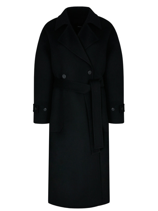 Overfit handmade wool coat_Black