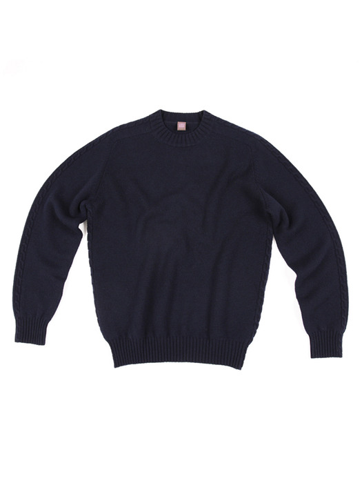 Cable Crewneck_Navy