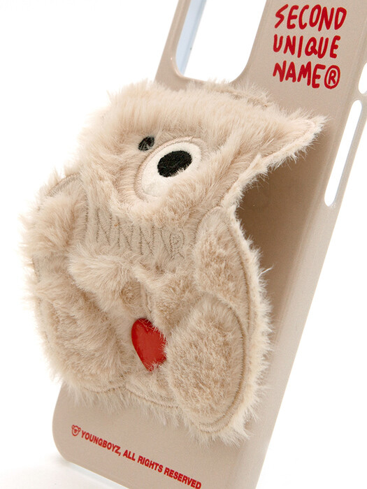 SUN CASE PATCH FUR BEAR MILKY IVORY