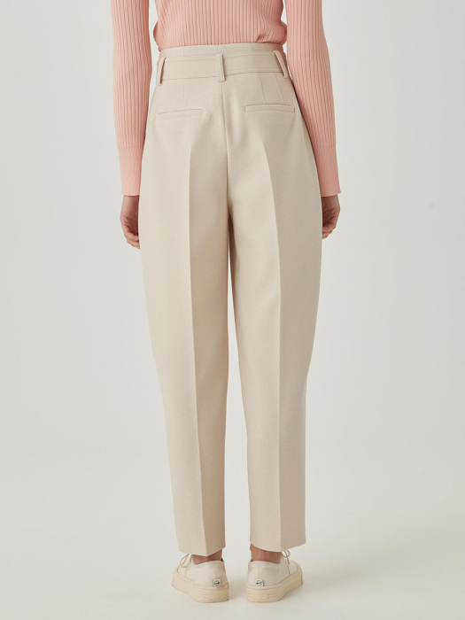 Belted High-rise Trousers [CREAM BEIGE] JYPA1B900I1