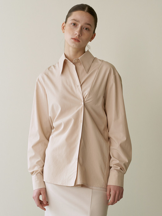 Button wrap shirts - Beige