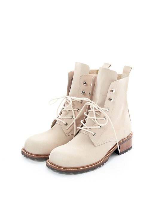 HIKER LEATHER BOOTS, IVORY