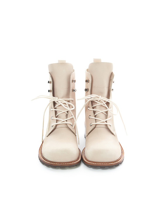 HIKER LEATHER BOOTS, IVORY