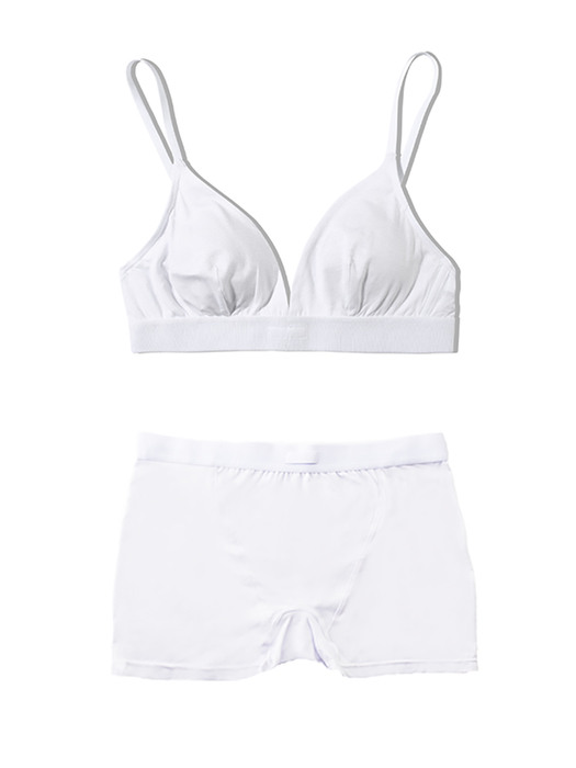 Tencel Drawers & Bralette Set-up for Woman - White