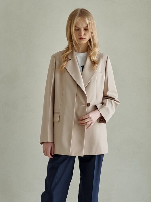 NOAH TWOFOLD ONE BUTTON JACKET _BEIGE