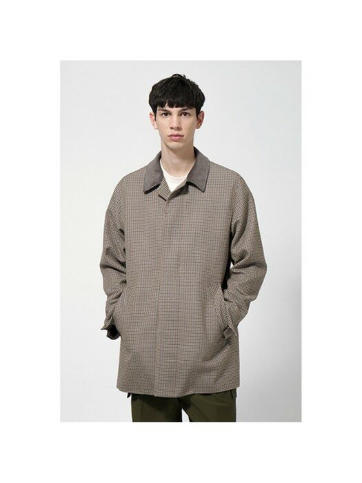 hound`s-tooth check half mac coat_CWCAS21101BEX