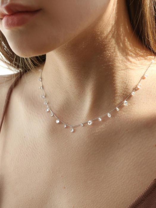 crystal drop necklace N015