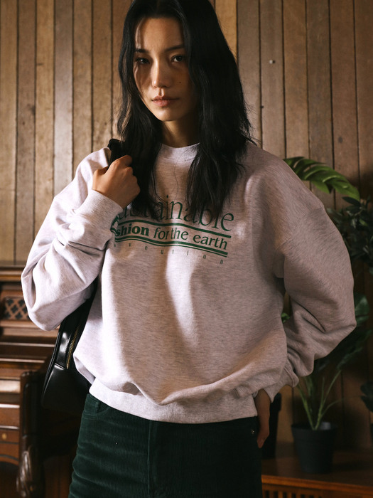 Sustainable Oversized fit Sweatshirt heather gray