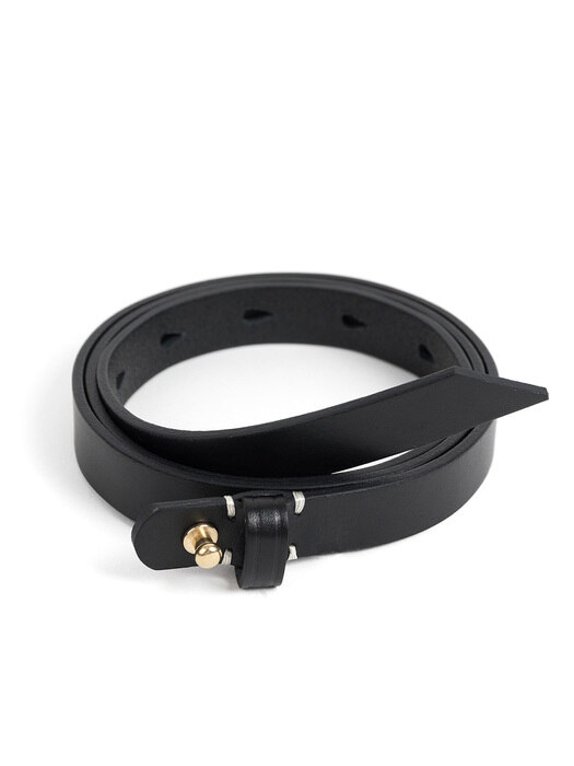 BR BUTTON STUD LEATHER BELT (black)