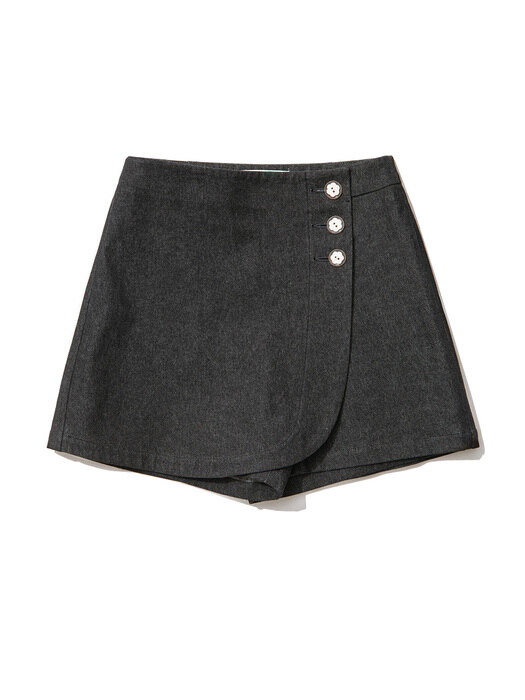 Rose Denim Skirt Pants [DARK BLUE]