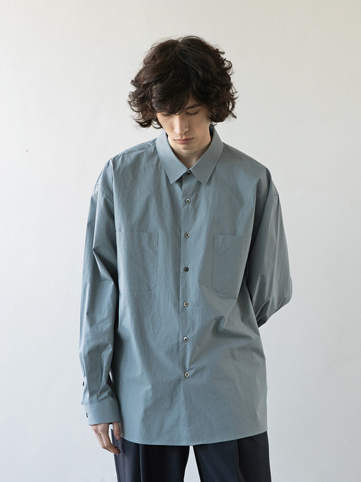 21SS Comfy Oversized Shirt (Ash Blue)