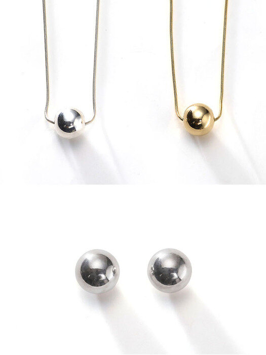 Ball necklace & Ball earring