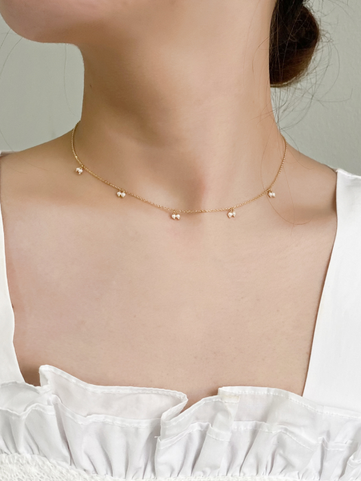 [14K Gold Filled] Petit Cherry Pearl Necklace_NZ1161