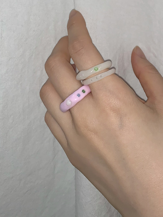 beads pink ring