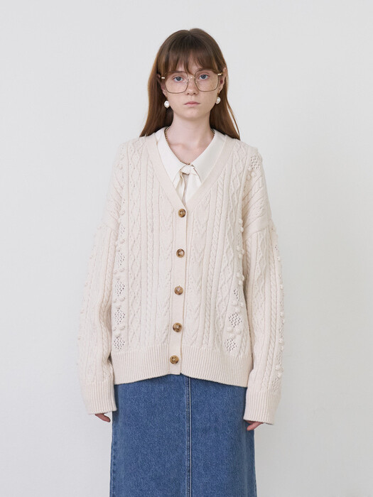 21 Fall_Sage-Green Cable 5G Cardigan