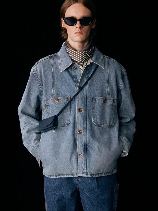 DECONSTRUCTED DENIM SHACKET GRAYISH LIGHT BLUE_UDSH1C307B1