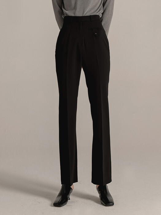 SLIM LINE HIGH WAIST PANTS (BLACK)