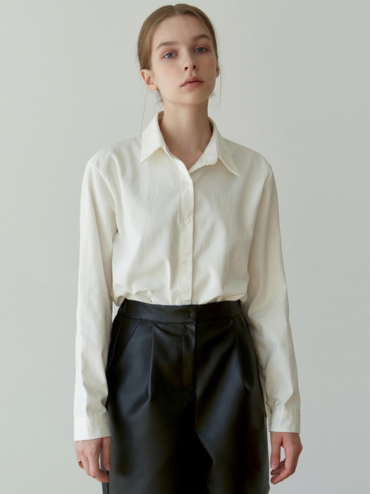 COTTON SUEDE SHIRT_IVORY