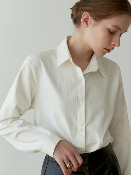 COTTON SUEDE SHIRT_IVORY